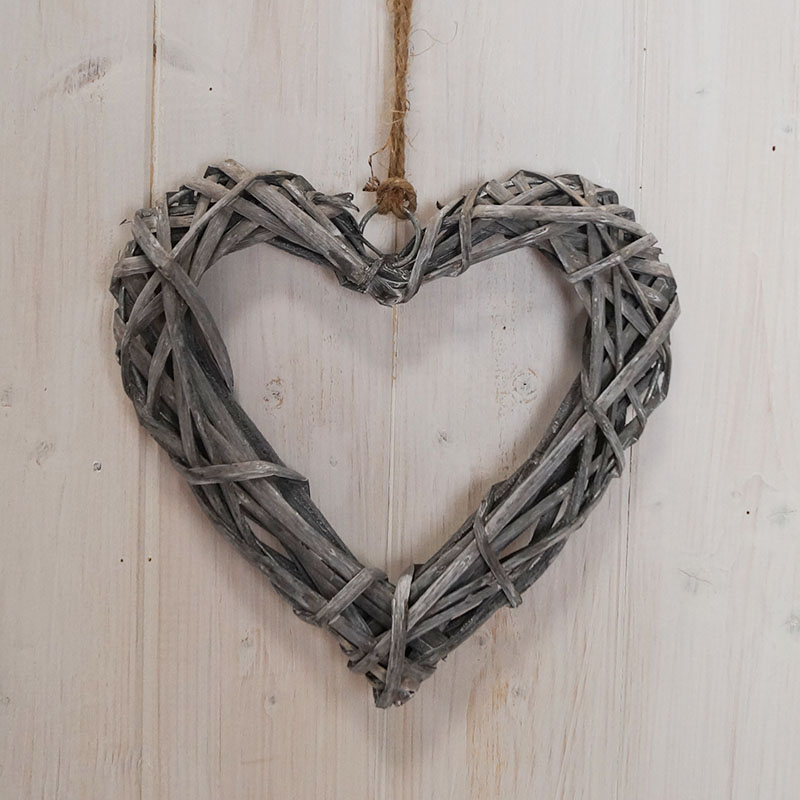 Grey Willow Heart 20 cm detail page